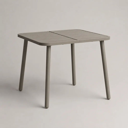 Quadratischer Gartentisch aus Aluminium, Taupe, 80 × 80 × 75 cm